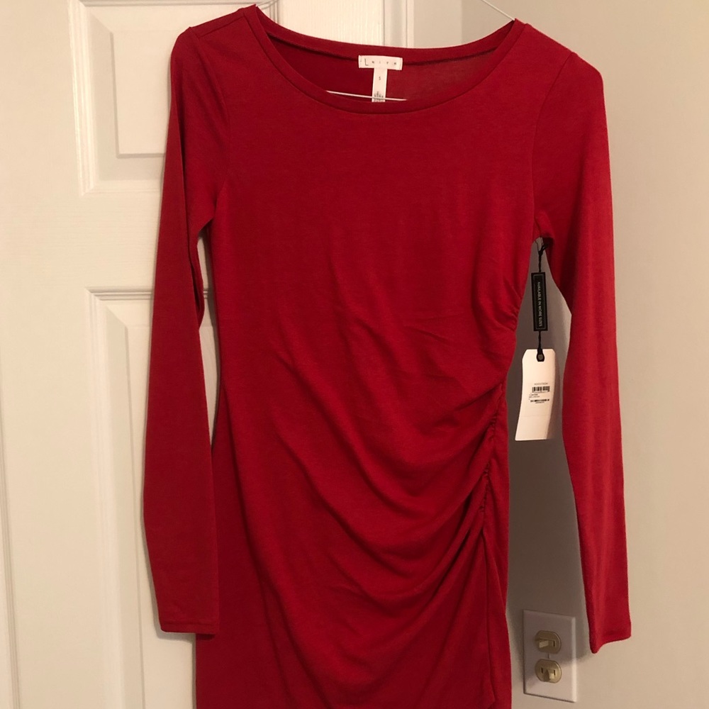 Leith ruched shirt dress